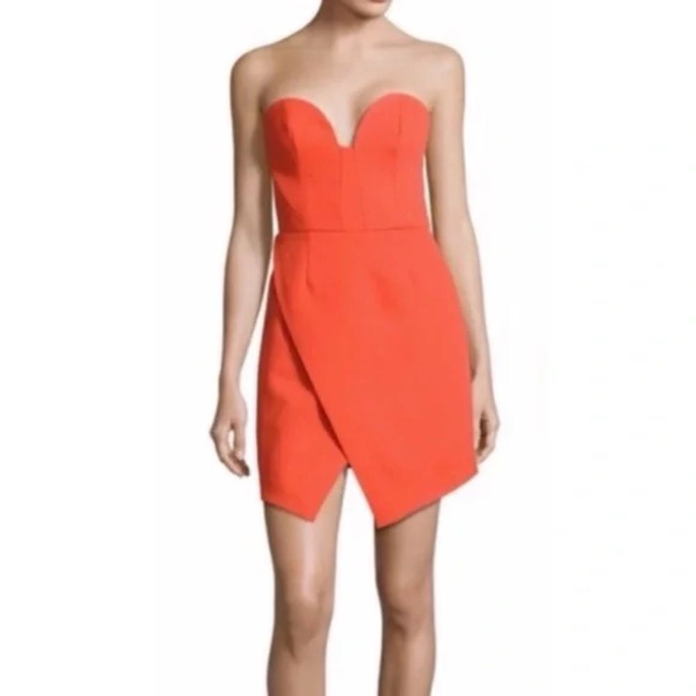 C/MEO Collective women’s cameo empire Strapless Salmon Mini Dress size large
